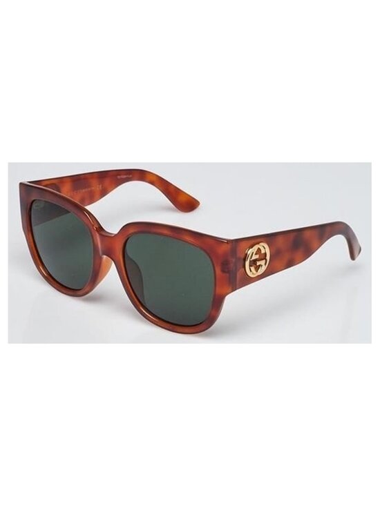 New  - GUCCI Brown Tortoise Shell Acetate Oversized Frame  GG0142SA